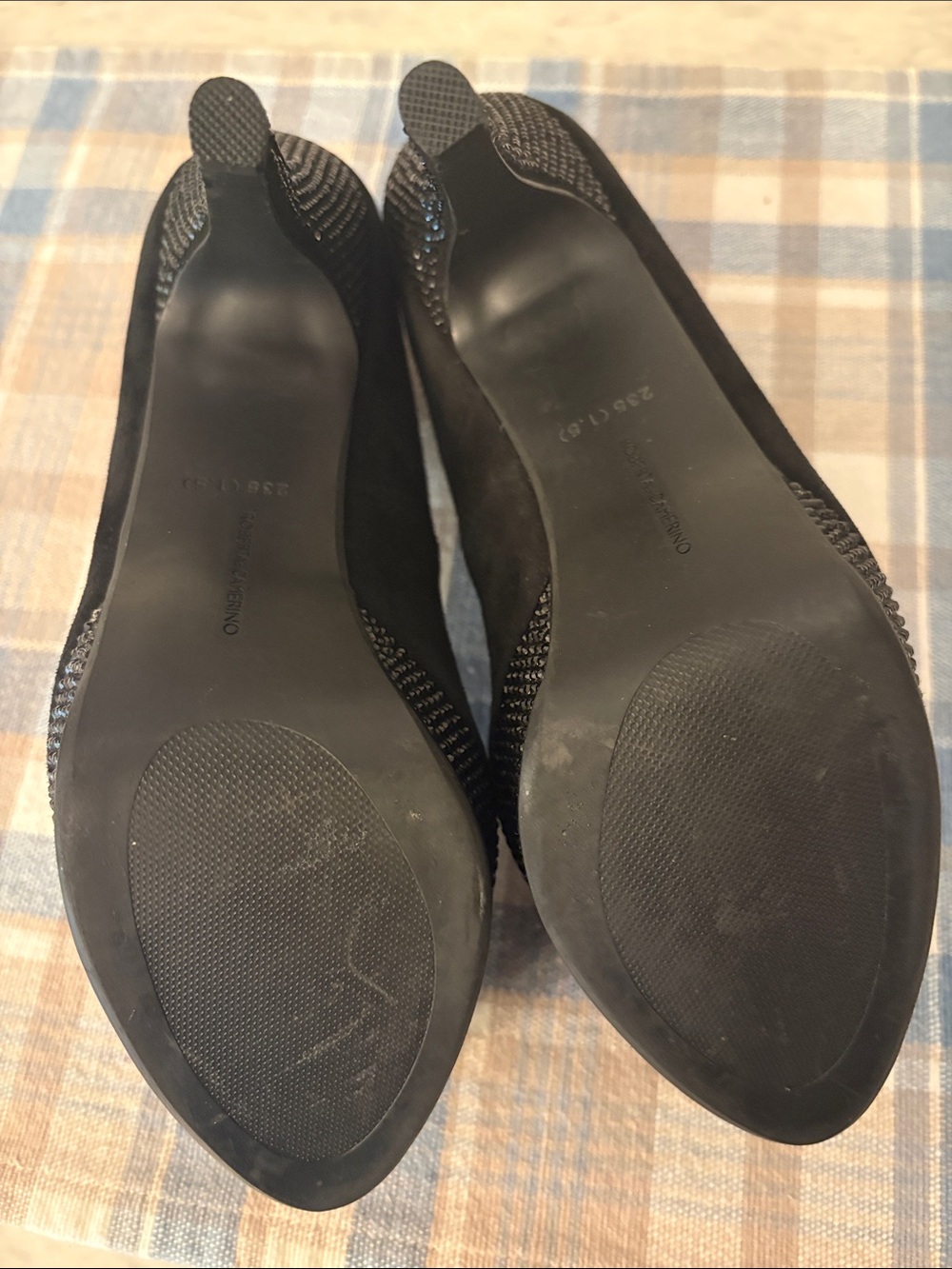 Roberta di Camerino Black Suede Platform Pumps Heels 6.5 - Picture 13 of 14